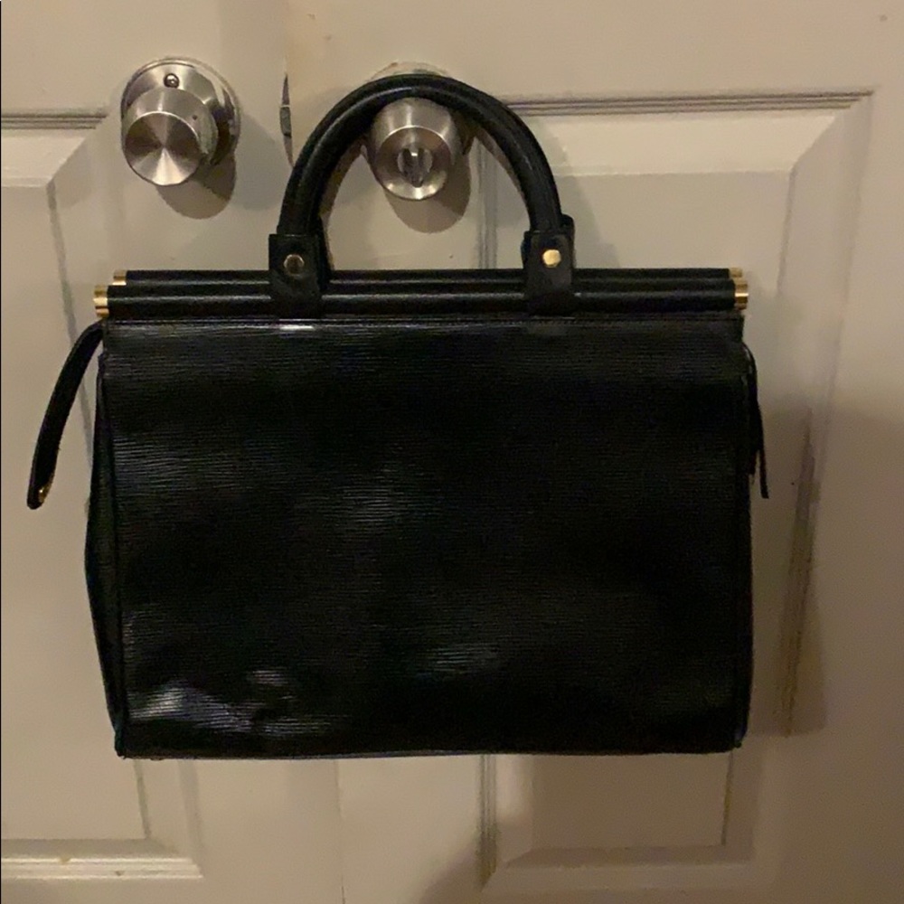Black Leather COSCI Made in Italy Bag